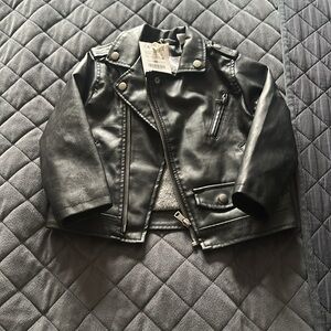 Zara toddler infant leather jacket